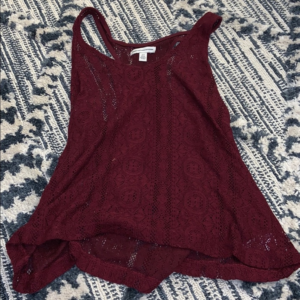 American Eagle Maroon Tank Top